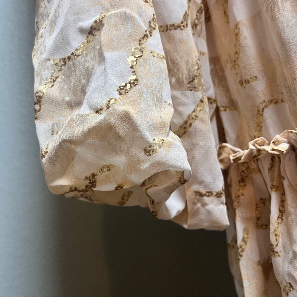 Buddy Love Cream and Gold Mini Dress Country Western style in Rodeo stretchy MD. - Picture 6 of 16